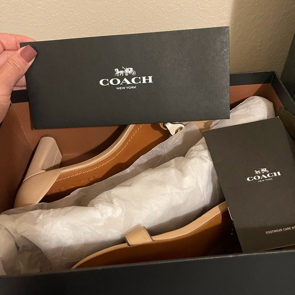 Coach Heel Link Suede Sandal NWB Size 8 - Picture 6 of 7